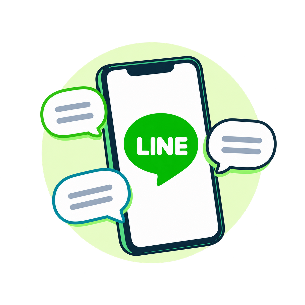 LINEへの相談導線を表すスマートフォンのイラスト